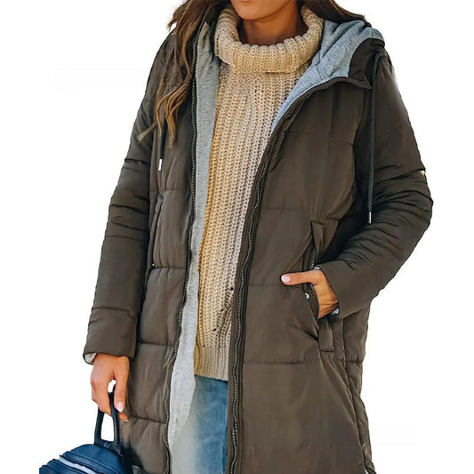 ✨2025 Effen katoenen herfst- en winterjas met capuchon