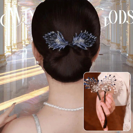 Koop 1 krijg 1 gratis--Elegante Engelvleugel Pauwenontwerp Updo-maker