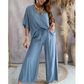 🌸Speciale prijs🌸 Casual v-hals en losse vleermuis mouw voor dames