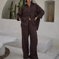 Dames Tweedelige Set Katoen-Linnen Oversized