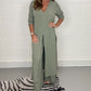 Dames Loose Split Long Top en Broek 2-Delige Set