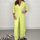 Dames Loose Split Long Top en Broek 2-Delige Set