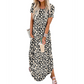Casual Vrouwen Casual Korte Mouw Zak Split Maxi Dress