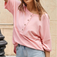 Casual Button Down Wafel Gebreide Top