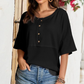 Casual Button Down Wafel Gebreide Top