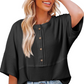 Casual Button Down Wafel Gebreide Top