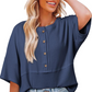 Casual Button Down Wafel Gebreide Top