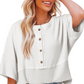 Casual Button Down Wafel Gebreide Top