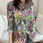 Casual Retro Strandstijl Gedrukt Shirt Met Lange Mouwen