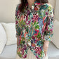Casual Retro Strandstijl Gedrukt Shirt Met Lange Mouwen