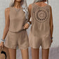 Casual dames broek 2-delige mouwloze top set