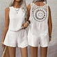 Casual dames broek 2-delige mouwloze top set