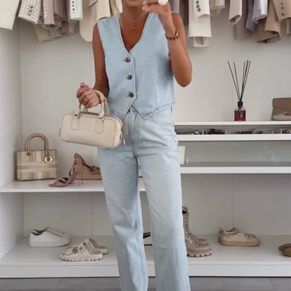 💥Elegante mouwloze top en broekset voor dames