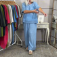 Casual top- en brede broek voor dames