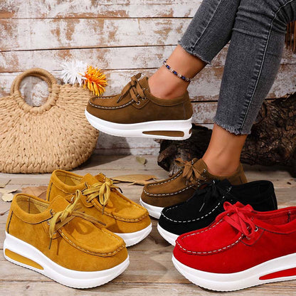 Casual lage platformschoenen met veters voor dames