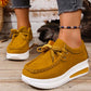 Casual lage platformschoenen met veters voor dames