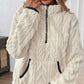 Sweatshirt met halve rits en pluizige zak