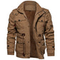 Heren winterjas met trekkoord van katoen in militaire stijl - Comfort en stijl gecombineerd