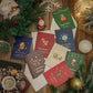 Vrolijke kerstkaart met envelop