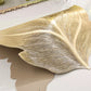 3D-placemat met goudkleurig reliëfblad – hittebestendig en antislip
