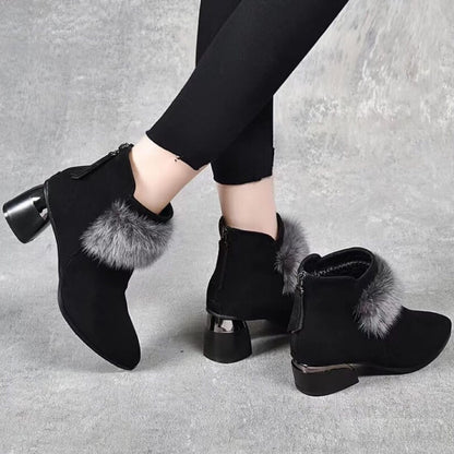 [perfect cadeau] Elegante, dikke bont enkellaars voor dames voor de winter