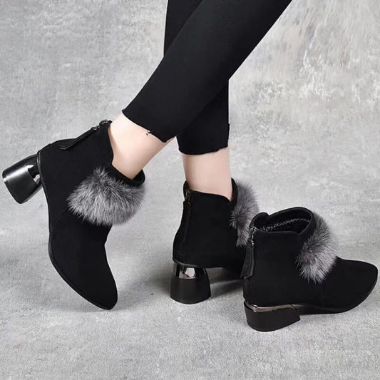 [perfect cadeau] Elegante, dikke bont enkellaars voor dames voor de winter