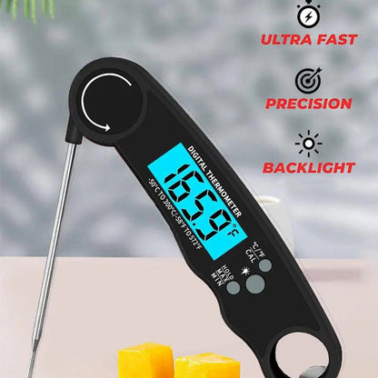 🎄Kerstdeal ALTIJD 50% KORTING!🍳Digitale Voedselthermometer Met Directe Uitlezing - Snel (2-3s) & Veelzijdig: Waterdicht + Magnetisch Opslag + Flesopener!